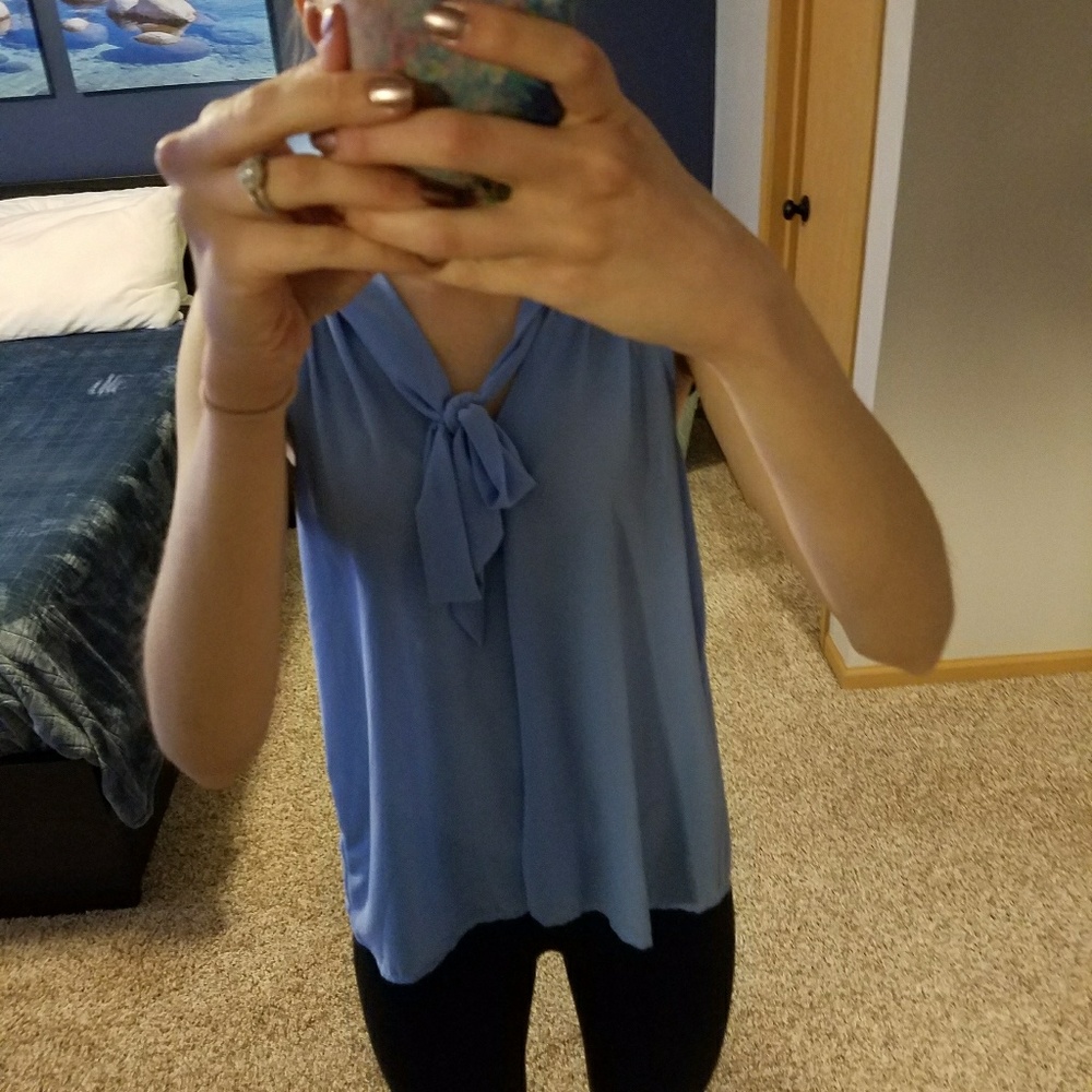 Periwinkle Bow Blouse